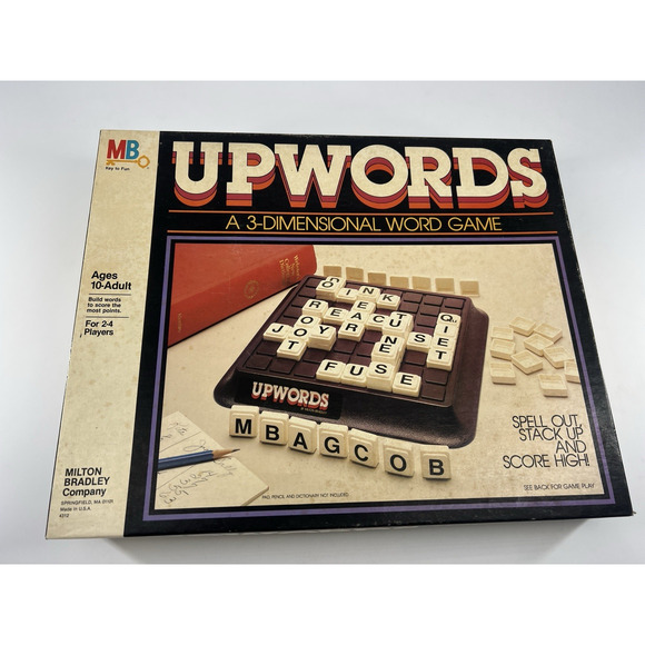 Milton Bradley Upwords A 3-Dimensional Word Game 1983 Vintage In Box Directions - Picture 2 of 11